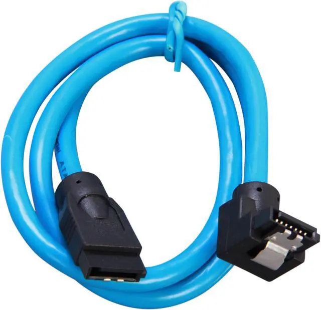 Alt view image 2 of 3 - Rosewill 19.7" Blue Round Serial ATA III Cable with Locking Latch - Supports 6 Gbps, 3 Gbps, and 1.5 Gbps Transfer Rates (RCA-RU-19-SA3-90-BL)
