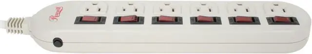 Alt view image 3 of 5 - Rosewill RPS-200 - 6 Outlets Power Strip - 125V Input, 1875 Watts Maximum Power Output, 6 Feet Cord