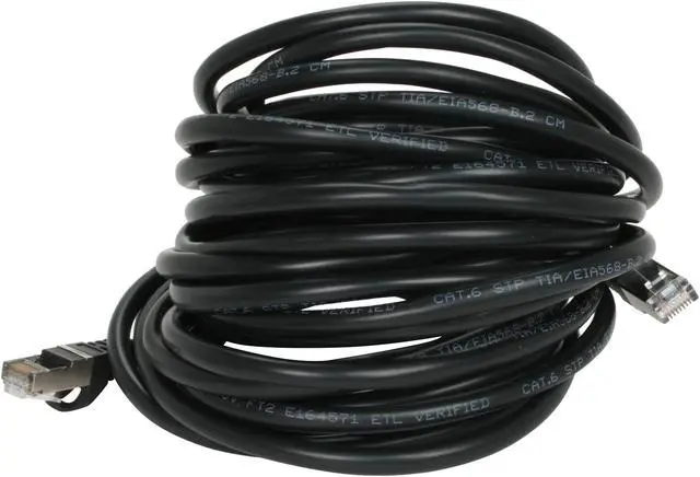 Alt view image 2 of 2 - Rosewill RCW-25-CAT6a-BK 25 ft. Cat 6A Black Shielded Twist Pair (STP) Enhanced 550MHz Networking Cable