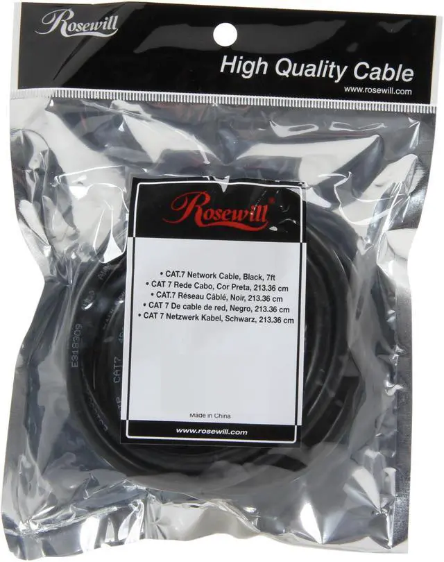 Alt view image 3 of 3 - Rosewill RCW-7-CAT7-BK 7 ft. Cat 7 Black Shielded Twisted Pair (S/STP) Networking Cable