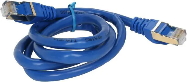Alt view image 2 of 3 - Rosewill 3 ft. Cat 7 Shielded Networking Cable - Blue, Twisted Pair (S/STP) (RCW-3-CAT7-BL)