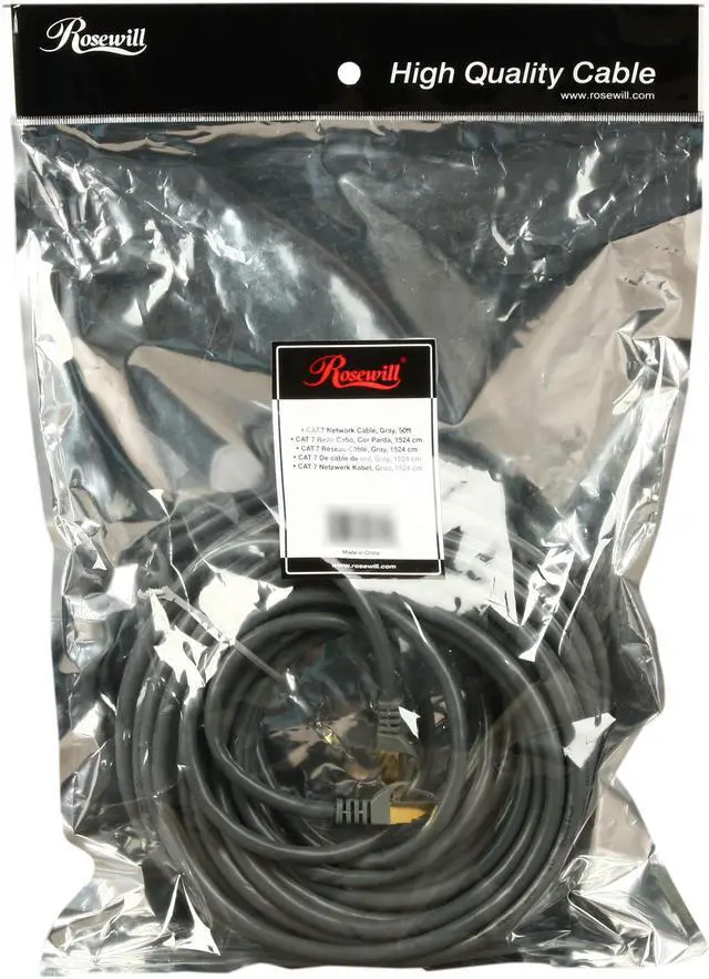 Alt view image 3 of 3 - Rosewill RCW-50-CAT7-GE 50 ft. Cat 7 Grey Shielded Twisted Pair (S/STP) Networking Cable