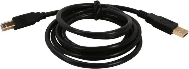 Alt view image 2 of 3 - Rosewill RCAB-11003 - 6-Foot USB 2.0 A Male to B Male Cable - Black, Gold Plated Connectors