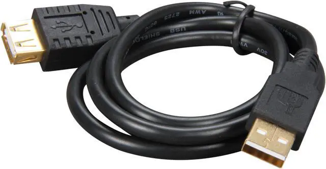 Alt view image 2 of 3 - Rosewill RCAB-11005 3 ft. Black USB2.0 A Male to A Female Extension Cable, Gold Plated, Black