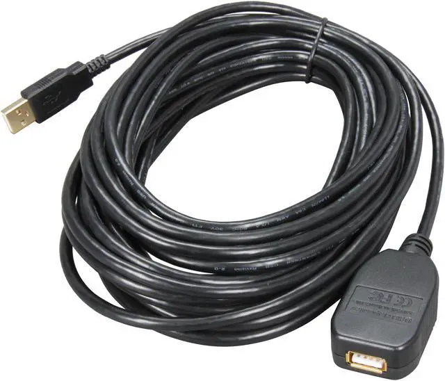Alt view image 2 of 3 - Rosewill RCAB-11008 Black USB2.0 Active Extension Cable Supports Windows 7, Gold Plated, Black