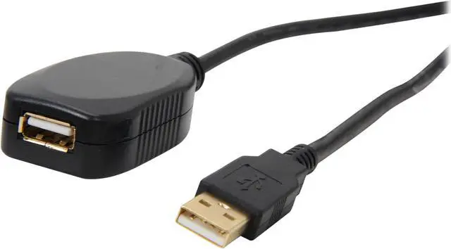 Main image of Rosewill RCAB-11009 Black USB2.0 Active Extension Cable Supports Windows 7, Gold Plated, Black