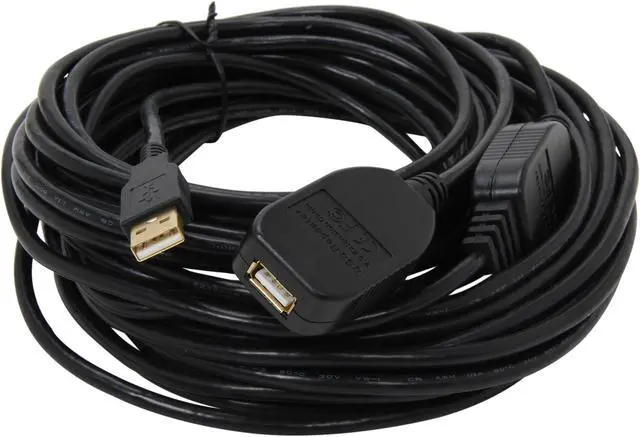 Alt view image 2 of 3 - Rosewill RCAB-11009 Black USB2.0 Active Extension Cable Supports Windows 7, Gold Plated, Black