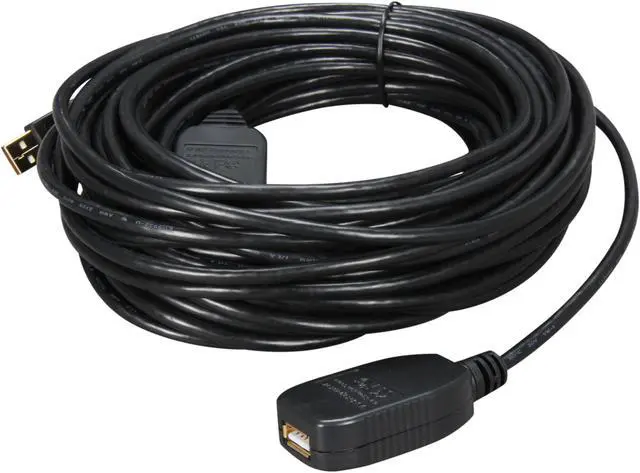 Alt view image 2 of 3 - Rosewill RCAB-11010 Black USB2.0 Active Extension Cable Supports Windows 7, Gold Plated, Black