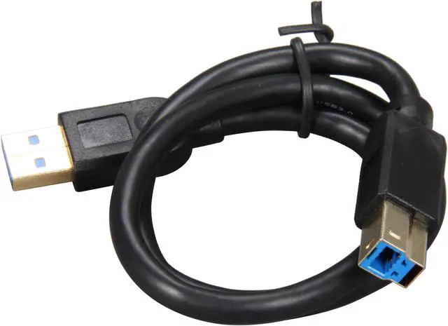 Alt view image 2 of 3 - Rosewill RCAB-11027 - 1.5-Foot USB 3.0 A Male to B Male Cable - Black with Gold Plated Connectors