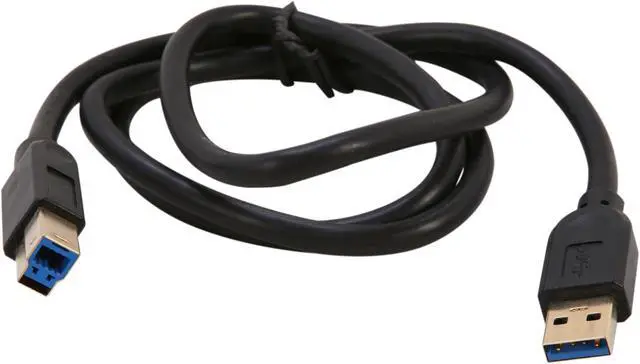 Alt view image 2 of 3 - Rosewill RCAB-11028 - 3-Foot USB 3.0 A Male to B Male Cable - Black with Gold Plated Connectors