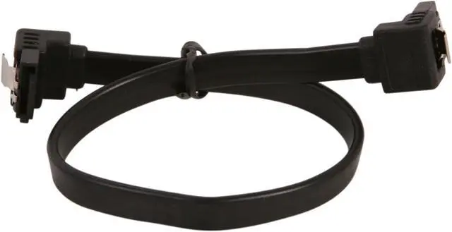 Alt view image 2 of 3 - Rosewill RCAB-11031 10 in. SATA III Black Flat Cable w/ Locking Latch Supports 6 Gbps, 3 Gbps, and 1.5 Gbps transfer rate