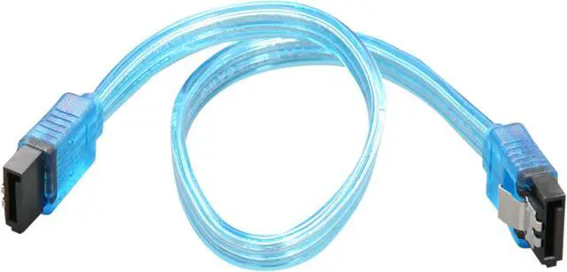 Alt view image 2 of 3 - Rosewill RCAB-11037 10 in. SATA III UV Blue Flat Cable w/ Locking Latch, Supports 6 Gbps, 3 Gbps, and 1.5 Gbps Transfer Rate