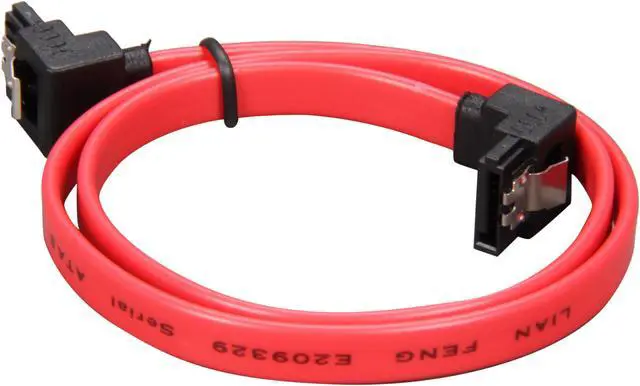 Alt view image 2 of 3 - Rosewill RCAB-11047 - 18" Flat Red SATA III Cable with Locking Latch - Supports 6 Gbps, 3 Gbps, and 1.5 Gbps Transfer Rates