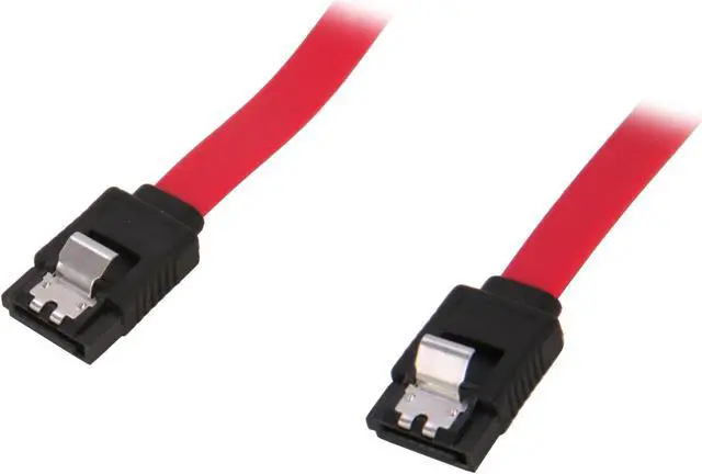 Main image of Rosewill RCAB-11050 - 18" Flat Red SATA III Cable with Locking Latch - Supports 6 Gbps, 3 Gbps, and 1.5 Gbps Transfer Rates