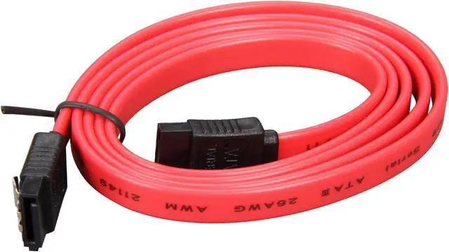 Alt view image 2 of 3 - Rosewill RCAB-11052 - 36" Flat Red SATA III Cable with Locking Latch - Supports 6 Gbps, 3 Gbps, and 1.5 Gbps Transfer Rates