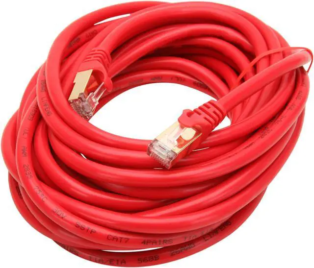Alt view image 2 of 3 - Rosewill RCNC-11046 - 25-Foot Cat 7 Shielded Networking Cable - Twisted Pair (S / STP), Red