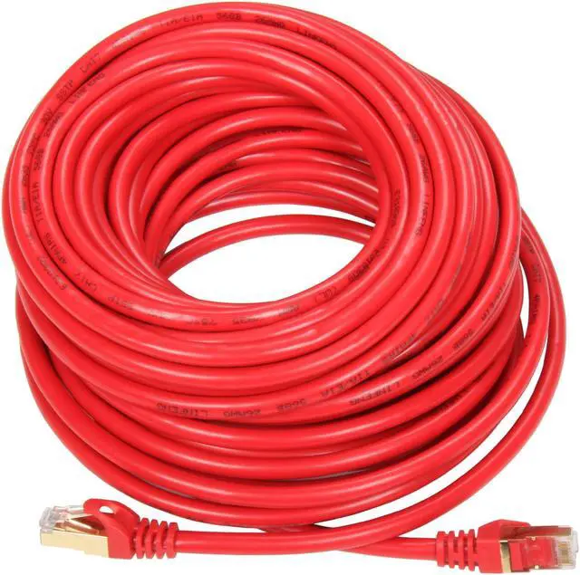 Alt view image 2 of 3 - Rosewill RCNC-11047 50 ft. Cat 7 Red Shielded Twisted Pair (S/STP) Networking Cable