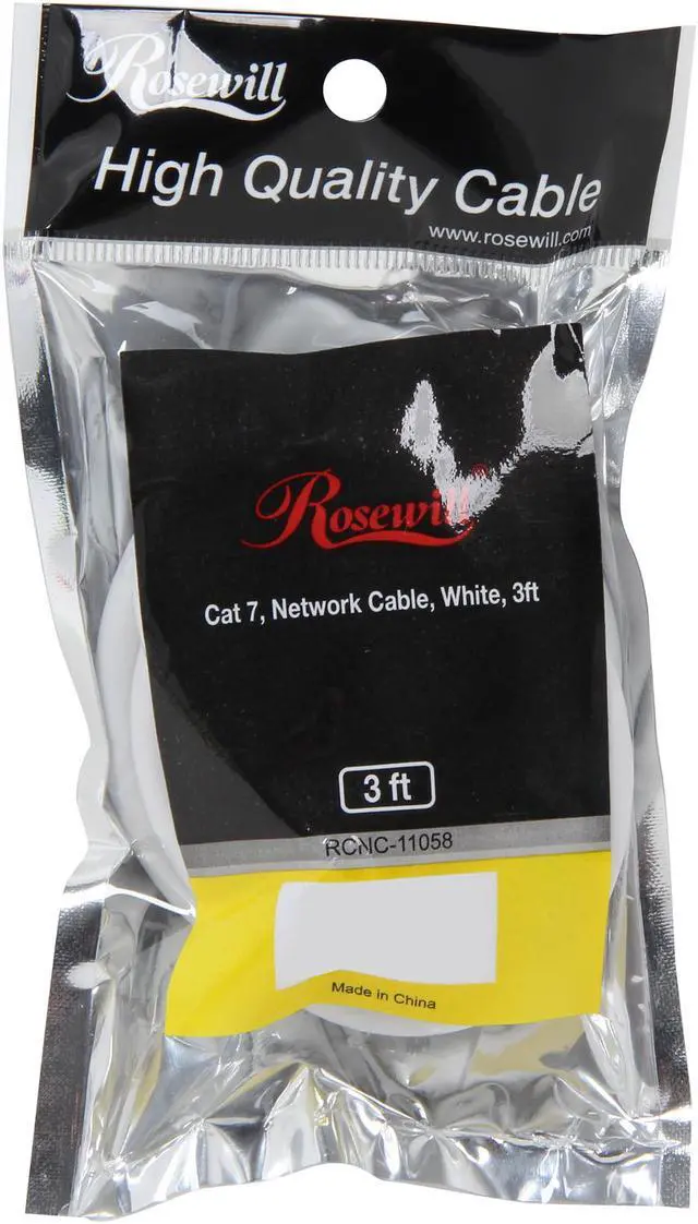 Alt view image 3 of 3 - Rosewill RCNC-11058 - 3-Foot Cat 7 Shielded Networking Cable, Twisted Pair (S / STP), White