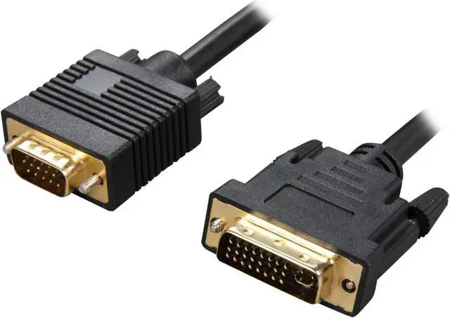 Main image of Rosewill RCDV-11007 - Black, 10-Foot DVI-I Male to VGA Male Cable