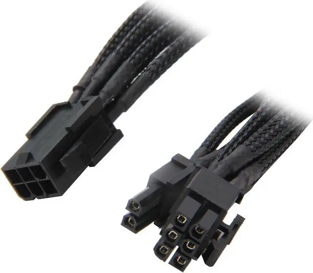 Main image of Rosewill RCDV-12004 - 9.8" (250 mm) Single Sleeve 6-Pin to 6 + 2-Pin VGA Extension Cable - Male to Female