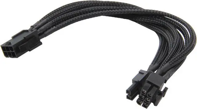 Alt view image 2 of 3 - Rosewill RCDV-12004 - 9.8" (250 mm) Single Sleeve 6-Pin to 6 + 2-Pin VGA Extension Cable - Male to Female