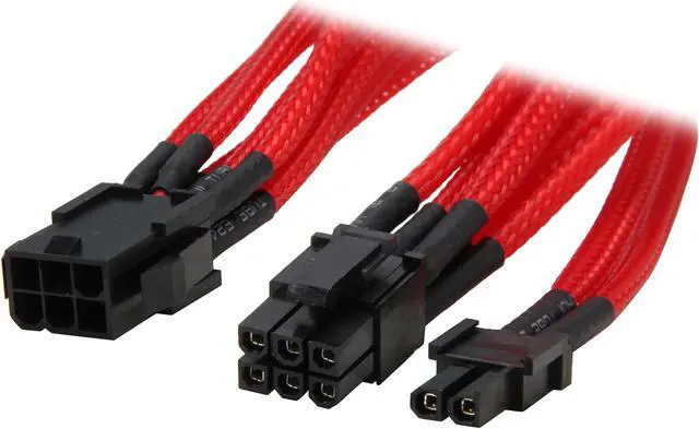 Main image of Rosewill RCDV-12008 - 9.84" Single Sleeve 6-Pin to 6 + 2-Pin VGA Extension Cable - Male to Female