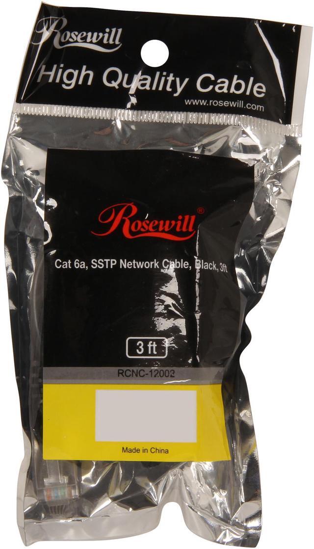 Alt view image 3 of 3 - Rosewill RCNC-12002 3 ft. Cat 6A Black Shielded Screened Shielded Twist Pairing (SSTP) Enhanced 550MHz Network Ethernet Cables