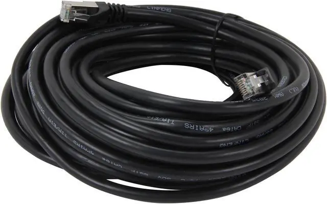 Alt view image 2 of 3 - Rosewill RCNC-12007 50-Foot Black Cat 6A Enhanced 550 MHz Network Ethernet Cable - Screened, Shielded Twisted Pair (S / STP)