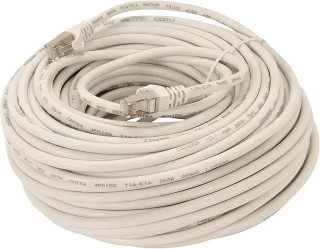 Alt view image 2 of 3 - Rosewill RCNC-12048 - 100-Foot White Cat 6A Screened Shielded Twisted Pair (S / STP) Enhanced 550MHz Network Ethernet Cables