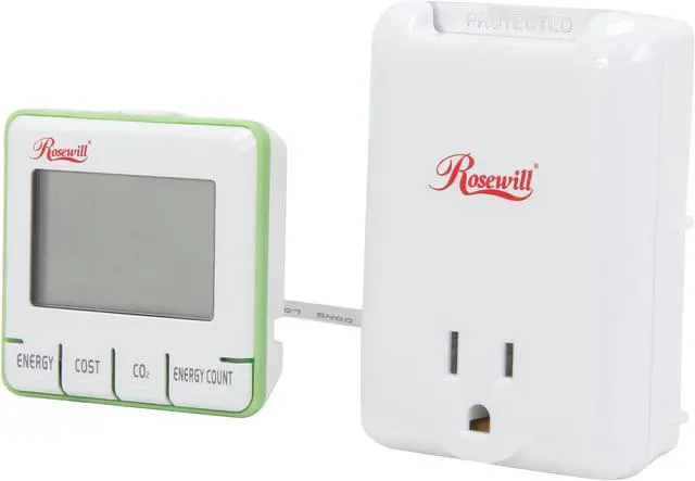 Alt view image 3 of 6 - Rosewill RHSP-13001 - 360-Joule Surge Protection Electricity Load Meter and Energy Monitor with Controllable On/Off Outlet and Protected LED Indicator