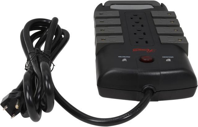 Alt view image 4 of 6 - Rosewill 12 Power Outlet Grounded Surge Protector, 4320 Joules 6KV, 8 Rotating Outlets, RJ11 and Coax Protection, 1800W, 6 Feet Cord, RHSP-13006