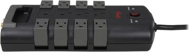 Alt view image 5 of 6 - Rosewill 12 Power Outlet Grounded Surge Protector, 4320 Joules 6KV, 8 Rotating Outlets, RJ11 and Coax Protection, 1800W, 6 Feet Cord, RHSP-13006
