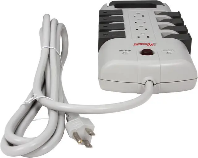 Alt view image 4 of 6 - Rosewill RHSP-13007 Rotating Power Surge Block, 180° Rotating 12-Outlets, 2-in-1 Power and Circuit Breaker Switch, 4230 Joules