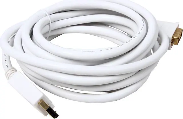 Alt view image 2 of 3 - Rosewill RCDC-14008 - 15-Foot White DisplayPort to DVI Cable - 28 AWG, Male to Male