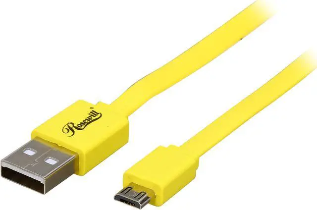 Main image of Rosewill RMU-1.5YL - 1.5-Foot USB 2.0 A Male to Micro B (5-Pin) Male Cable - Yellow
