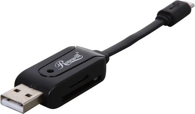 Main image of Rosewill Model ROTG-14005 - 4-Inch OTG Card Reader & USB Charging Cable - Black
