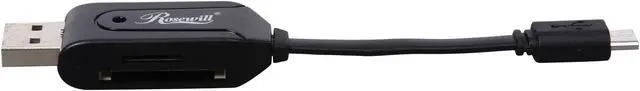 Alt view image 2 of 4 - Rosewill Model ROTG-14005 - 4-Inch OTG Card Reader & USB Charging Cable - Black