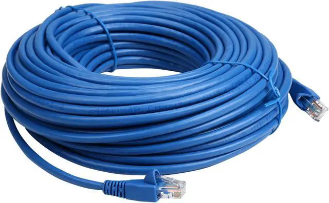 Alt view image 2 of 3 - Rosewill RCAT5E-100BL 100 ft. Cat 5E Blue 24AWG, Bare Stranded Copper 350MHZ UTP Ethernet Patch Cord