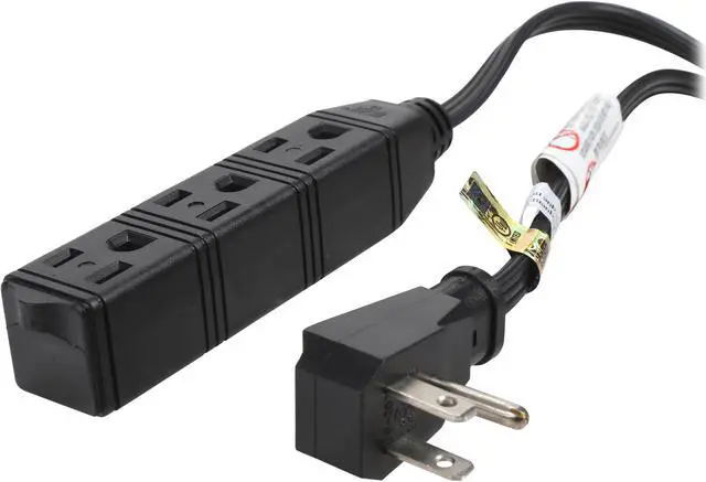 Main image of Rosewill RHEC-16BK3-FP 3 Outlets Flat Plug Power Strip with 3 feet cord
