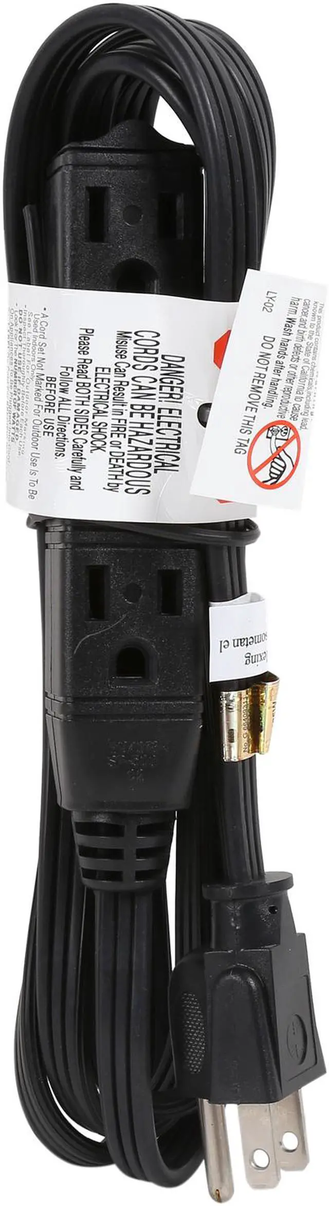 Alt view image 2 of 3 - Rosewill RHEC-16BK6 3 Outlets Power Strip with 6 Feet cord