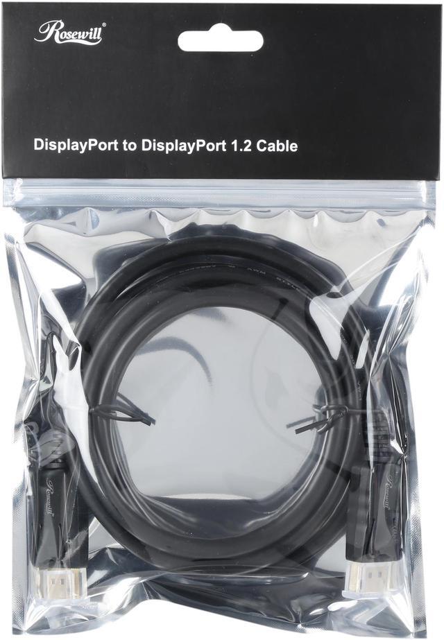 Alt view image 3 of 3 - Rosewill RCDC-17002 6 ft. DisplayPort 1.2 Cable, Black, Gold Plated, 4K x 2K Ready, Eyefinity Support