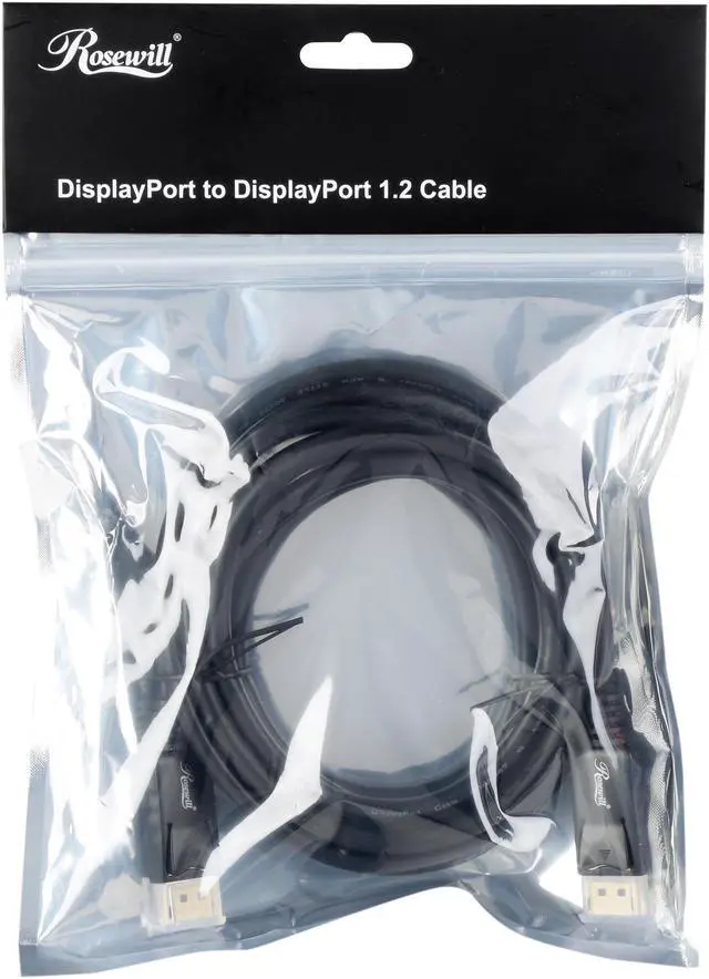 Alt view image 3 of 3 - Rosewill RCDC-17003 10 ft. DisplayPort 1.2 Cable, Black, Gold Plated, 4K x 2K Ready, Eyefinity Support