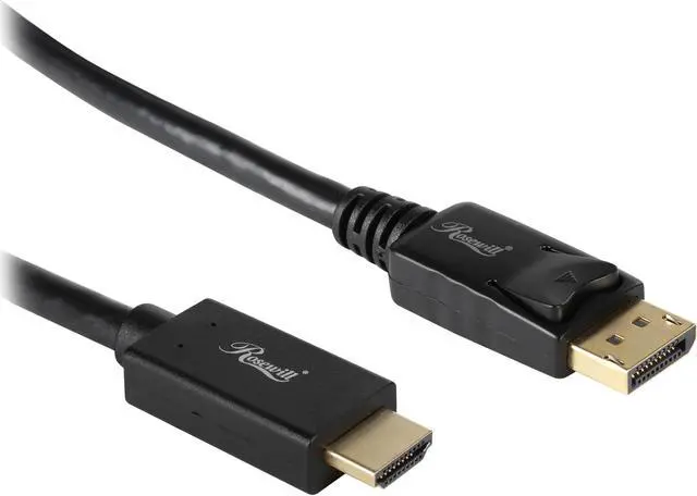 Main image of Rosewill RCDC-17005 6 ft. DisplayPort 1.2 to HDMI Active Converter Cable, Black, Gold Plated, 4K x 2K Ready, Eyefinity Support