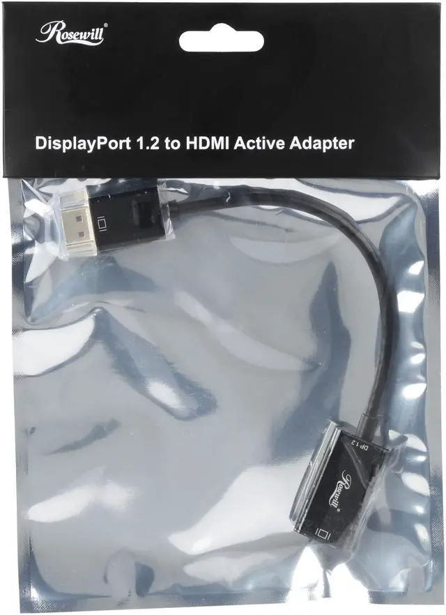 Alt view image 3 of 3 - Rosewill RCDC-17006 DisplayPort 1.2 to HDMI Active Converter Adapter, Black, Gold Plated, 4K x 2K Ready, Eyefinity Support