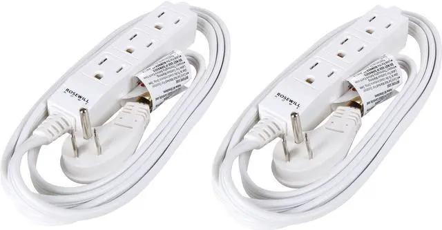 Main image of Rosewill 3-Outlet 6-Foot Power Strip 2-Pack RHSP-17003 - White