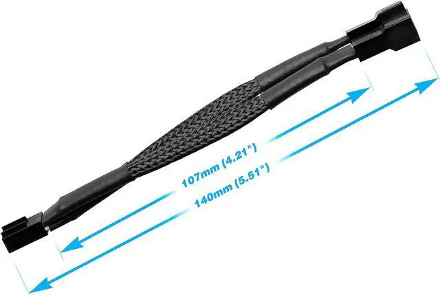 Alt view image 5 of 5 - Rosewill RCFC-17001 Case Fan Splitter Cable, PWM Cable Splitter Duplicator, Case Fan Power Duplicator Converter, Dual Case Fan Power Adapter, Case Fan Y Cable [2-pack]