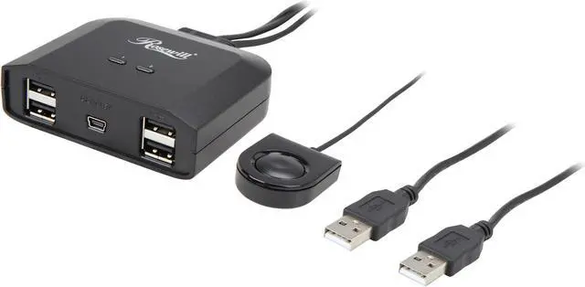 Main image of Rosewill USB 2.0 Sharing Switch Box, 4 Port USB 2.0 Peripheral Sharing Switch Hub Adapter for 2 PC Computers to Share USB Devices via PC Select Controller w/ 70-inch Cable - RCUS-17001