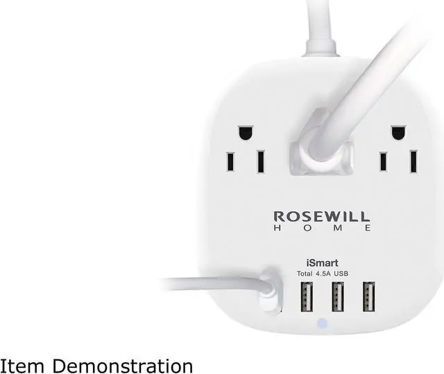 Alt view image 5 of 7 - Rosewill Travel Power Strip with 4 iSmart USB Charging Station (5V/4.5A), 3 Outlets, 3 Feet Heavy Duty Extension Cord
