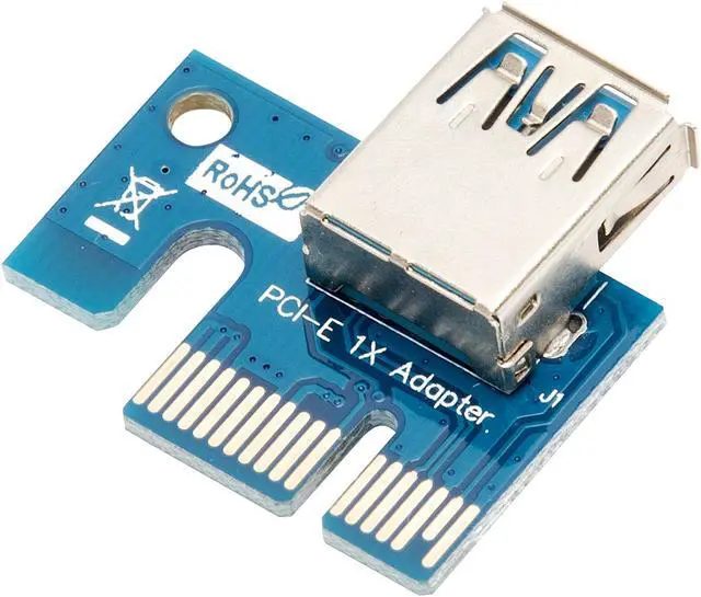 Alt view image 5 of 6 - Rosewill RCRC-18001 Mining Card, Riser Card, PCIe (PCI Express) 16x to 1x Riser Adapter, USB 3.0 Extension Cable 60cm, 6 pin PCI-E to SATA Power Cable, GPU Riser Adapter, Ethereum Mining Riser Card