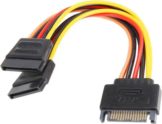 Alt view image 2 of 3 - Rosewill RCSC-18012 6 in. SATA Power Y Splitter Cables Male to Female